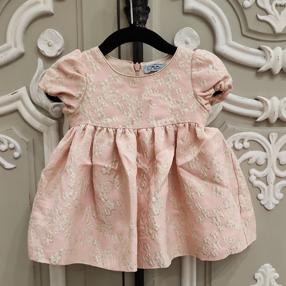 Mimisol Baby Girl Pink Floral Dress Size 6 Months